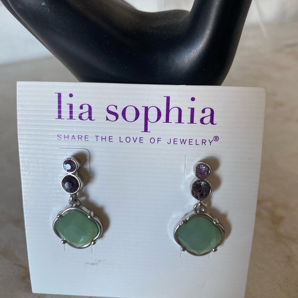 Lia Sophia gemstone earrings - Picture 3 of 4
